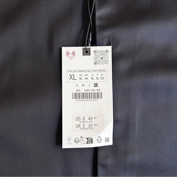 NWT Zara Satin Effect Boxy Fit Shirt - Size XL - Picture 11 of 12